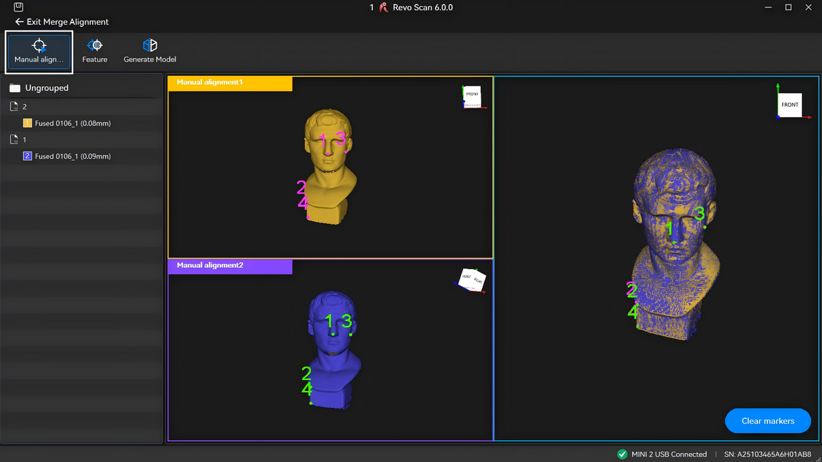 REVOPOINT Revo Scan 6: Align and Merge Separate Scans