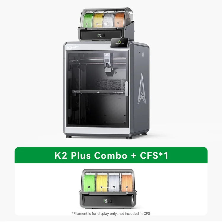 Creality K2 Plus Combo 3D Printer, Multicolor Printing with 16 Colors with CFS (CFS sold separately or in Combo Purchase Only), 600mm/s High-Speed Printing, Dual AI Cameras for Monitoring, Full-Auto Leveling- Printing Size: 350 x 350 x 350mm