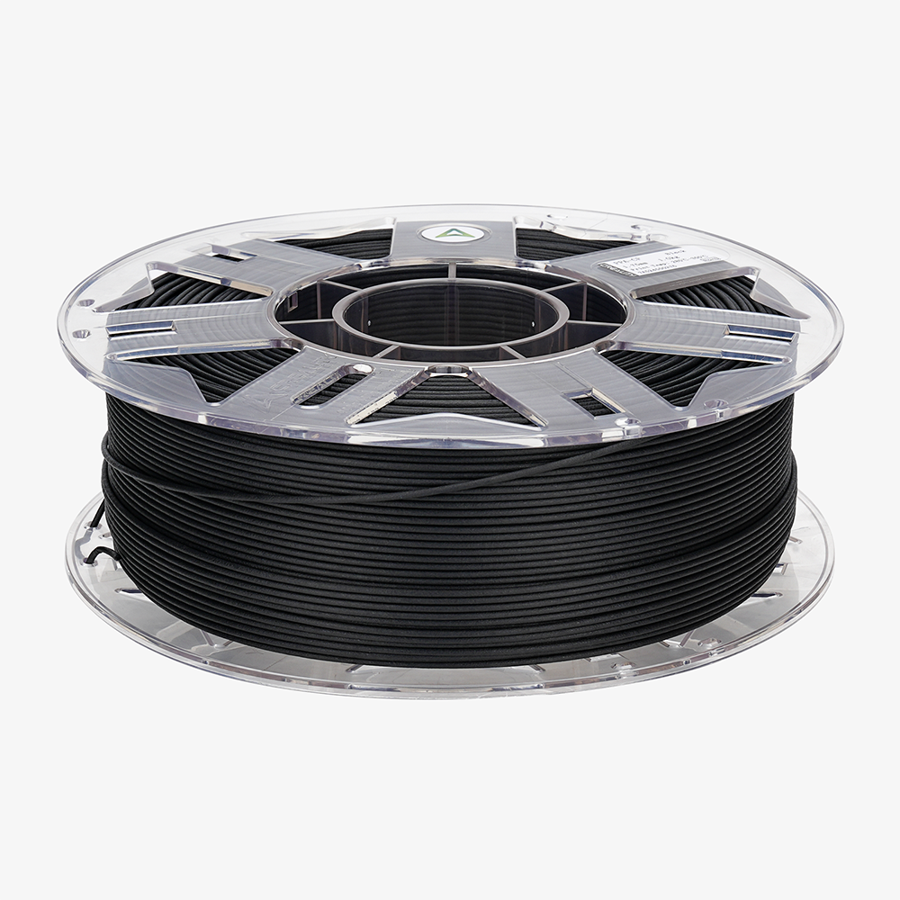 Black Creality PPA-CF filament spool on a white background.