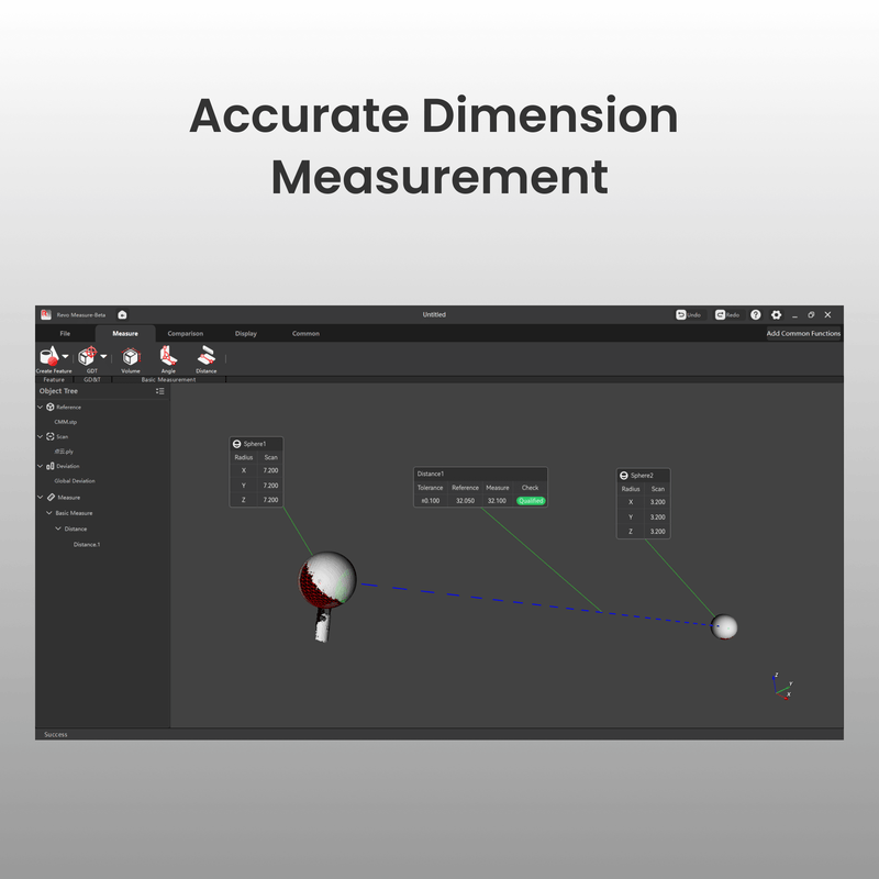 Revopoint Revo Measure 3D measurement software.