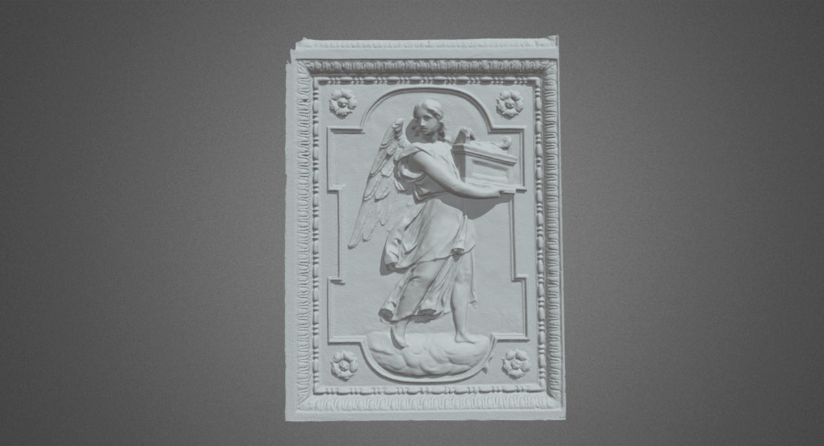 Stucco bas-relief scan attributed to Dfodaro at San Bartolomeo all'isola in Rome