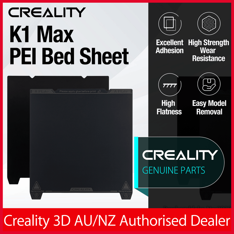 Creality 3D Printer K1 Max Smooth PEI Build Plate Kit 315*310mm-Magnetic Sticker