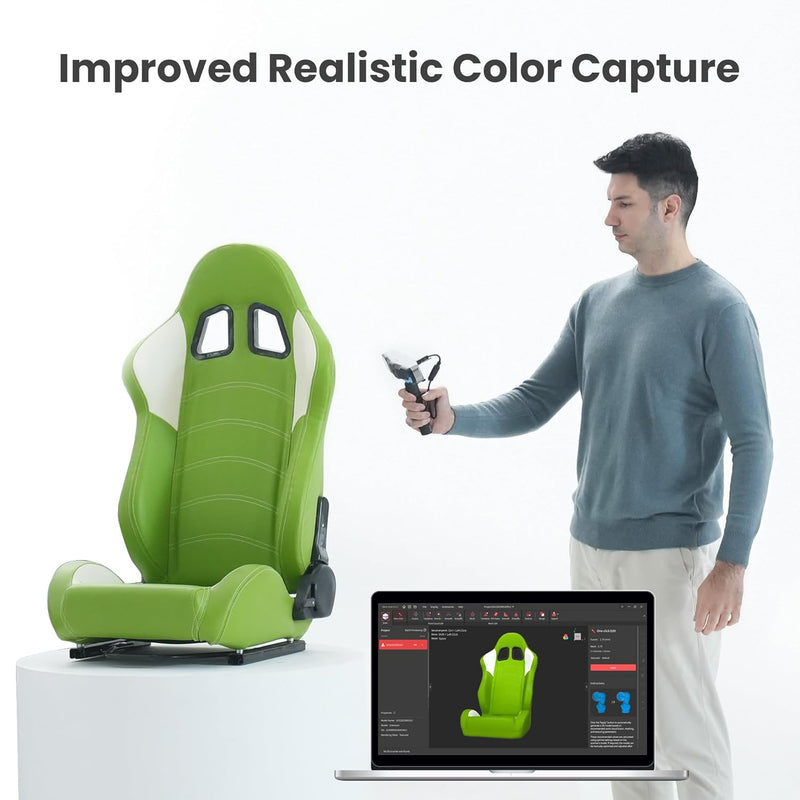 Revopoint RANGE 2 3D Scanner for 3D Printing Handheld, 3D Printer Scanner 0.1 mm Precision, 3D Modeling Built-in RGB Color Camera, Supports Body Face Large Objects Scan, Support Win/Android/iOS/macOS