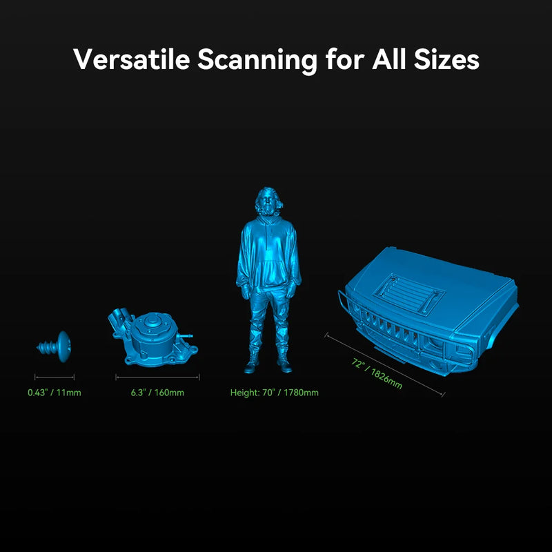 Creality CR-Scan Raptor 3D Scanner for 3D Printing Handheld Scanner with 0.02mm Accuracy Industrial Blue Light,Anti-Shake Tracking Up to 60FPS Scanning Speed for 5-2000mm Objects for Windows Mac