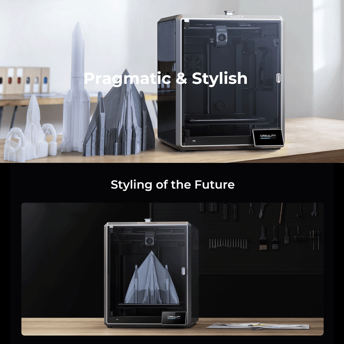 Creality K1 MAX 3D Printer Upgrade with 600mm/s Printing Speed, 300°C High-Temperature Nozzle, Direct Extruder Hands-Free Auto Leveling Dual Z Axes Stable Cube Frame- Print Size: 300 x 300 x 300mm