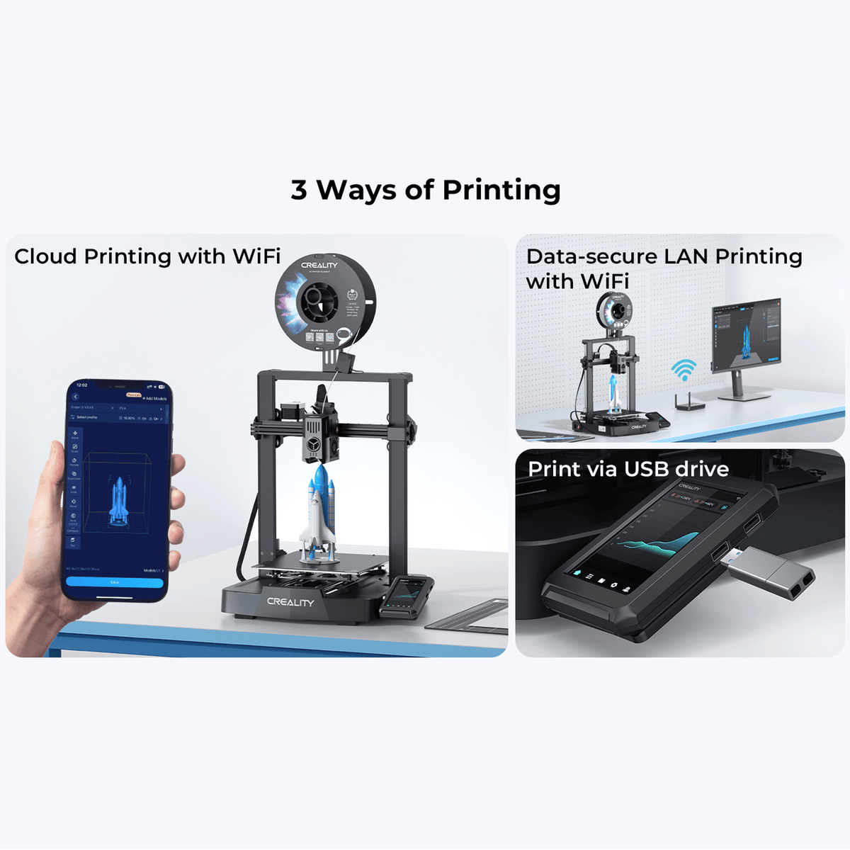 Creality Ender-3 V3 KE 3D Printer, 500 mm/s High-Speed Printing with Auto-Leveling, Sprite Direct Extruder Supports 300℃ Printing, Ultra-Smooth and Stable,Build Volume: 220 x 220 x 250mm