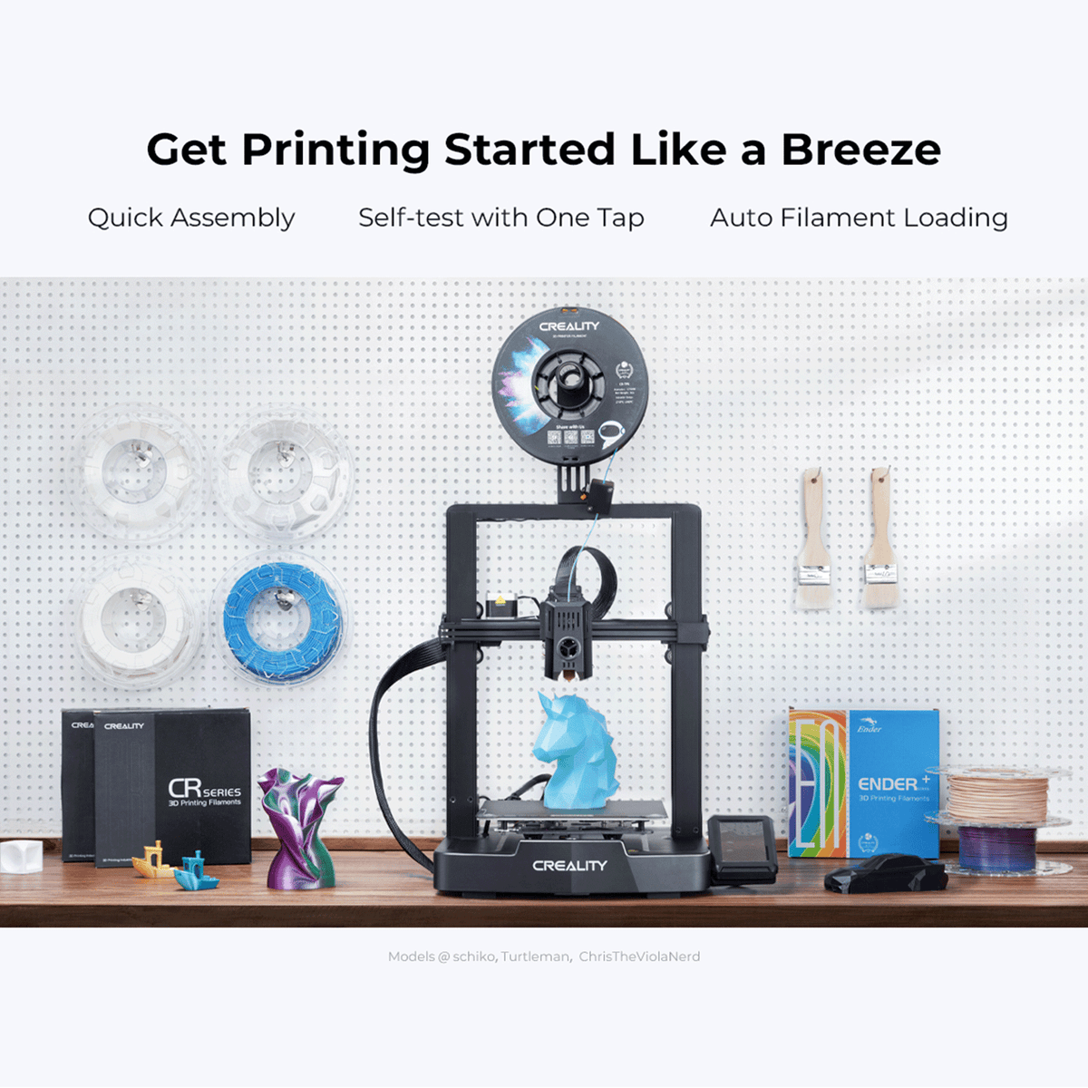 Creality Ender-3 V3 KE 3D Printer, 500 mm/s High-Speed Printing with Auto-Leveling, Sprite Direct Extruder Supports 300℃ Printing, Ultra-Smooth and Stable,Build Volume: 220 x 220 x 250mm