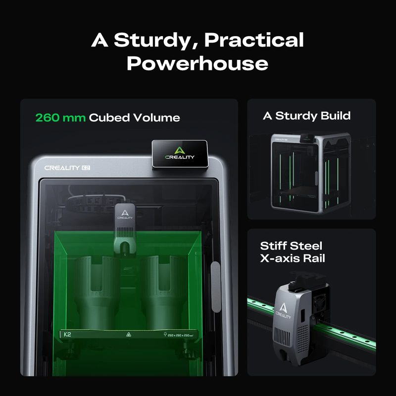 Creality K2 Combo 3D Printer-260 × 260 × 260 mm Build Volume