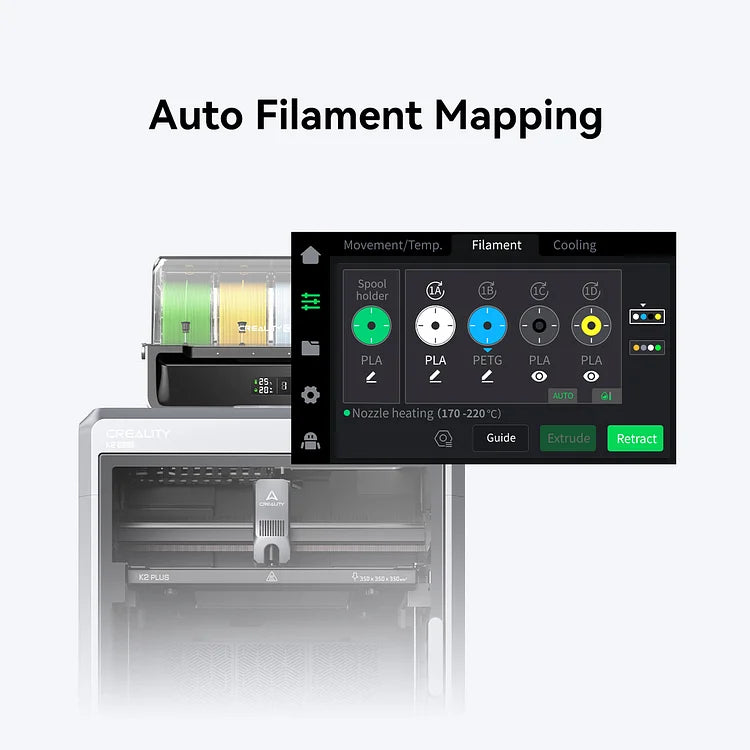 Creality K2 Plus Combo 3D Printer, Multicolor Printing with 16 Colors with CFS (CFS sold separately or in Combo Purchase Only), 600mm/s High-Speed Printing, Dual AI Cameras for Monitoring, Full-Auto Leveling- Printing Size: 350 x 350 x 350mm