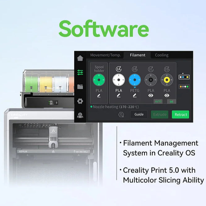 Creality K2 Plus Combo 3D Printer, Multicolor Printing with 16 Colors with CFS (CFS sold separately or in Combo Purchase Only), 600mm/s High-Speed Printing, Dual AI Cameras for Monitoring, Full-Auto Leveling- Printing Size: 350 x 350 x 350mm