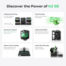 Creality K2 SE 3D Printer, 500mm/s High-Speed Printing, Support Multi Color 3D Printing Needs CFS, Solid Metal Build, Auto Leveling, Direct Drive Extruder, Quick-Swap Nozzle, 220 x 215 x 245mm