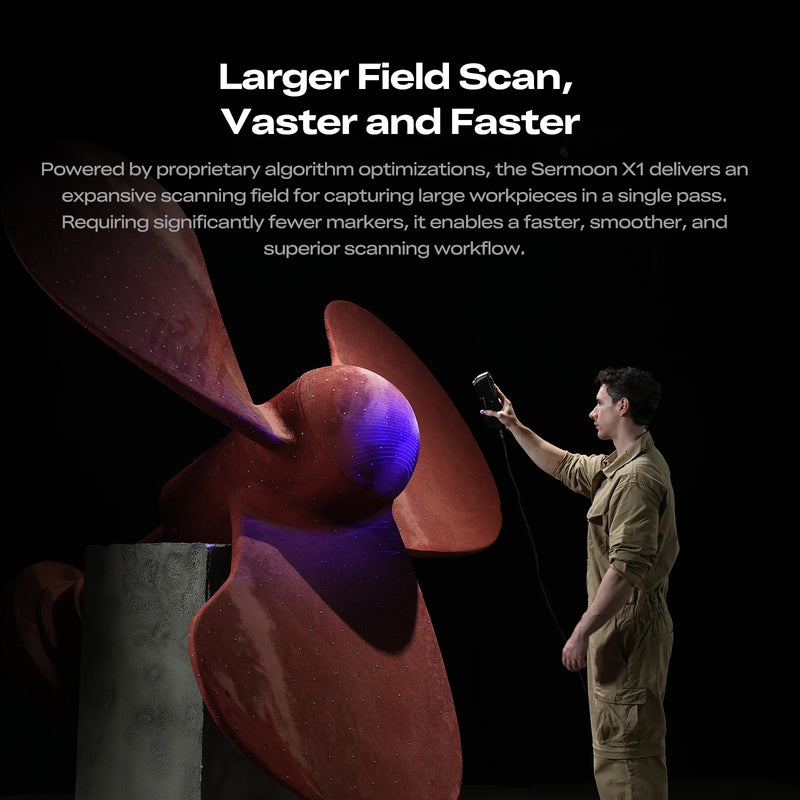 Creality 3D Scanner Sermoon X1, 3D Scanner for 3D Printing with Wireless Scan Bridge, 0.02mm High-Precision, 4-in-1 Multi-Laser & NIR, 90FPS, 5mm to 4000mm³ for Reverse Engineering & Digital Modeling