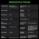 Specifications table for a CFS (Creativity Filament System) product on a black background.