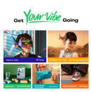 Collage of fashion and lifestyle products with 'Get Your Vibe Going' text and product names.