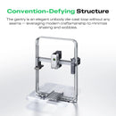 Gantry system with text highlighting its structure and craftsmanship on a white background
