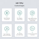HP-TPU product advantages displayed with icons and text on a gray background