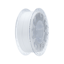 A spool of white 3D printing filament, shown at a three-quarter angle against a solid white background.