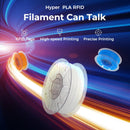 Hyper PLA RFID filament with colorful background and text highlighting features