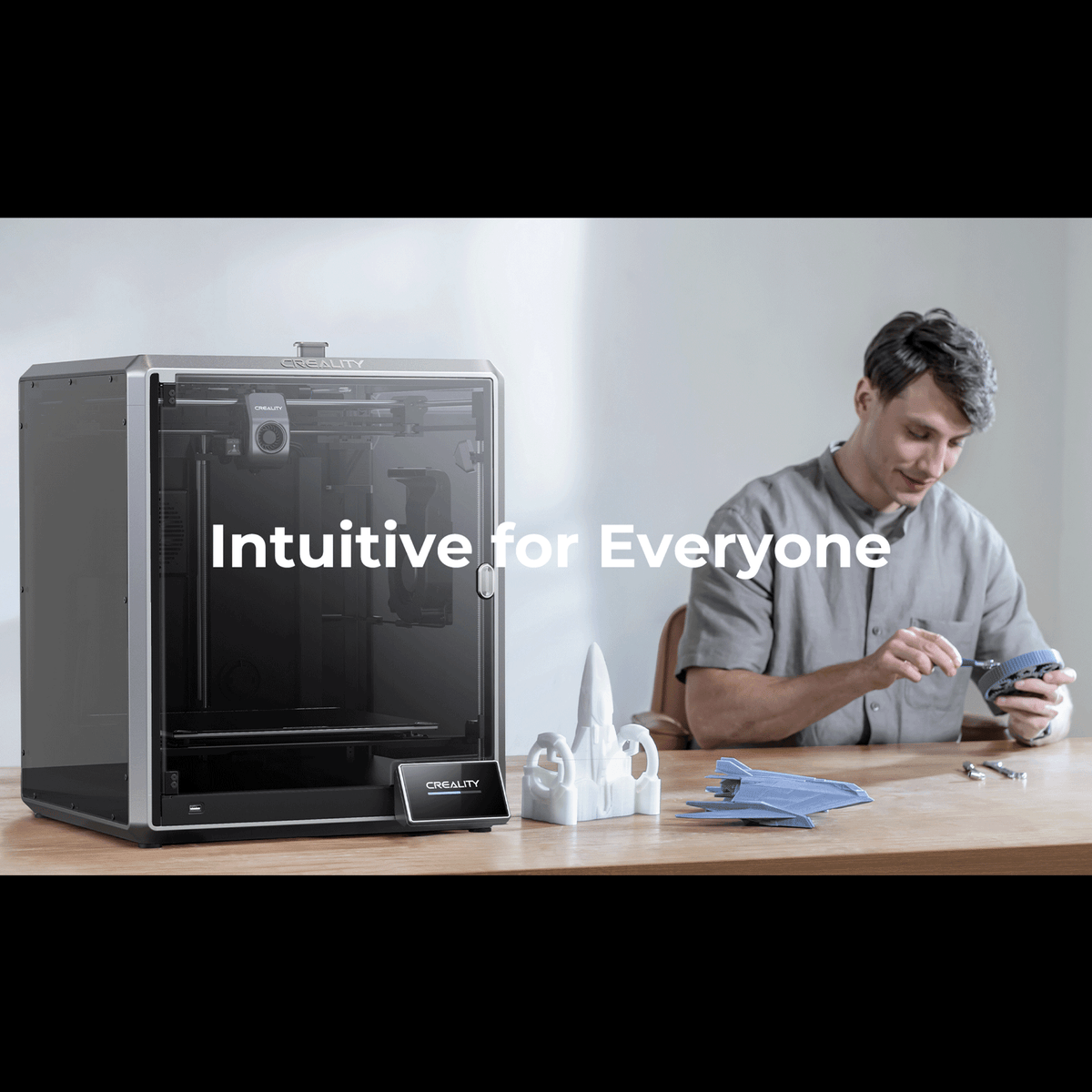 Massive 300x300x300mm large printing capacity of the K1 Max desktop 3D printer