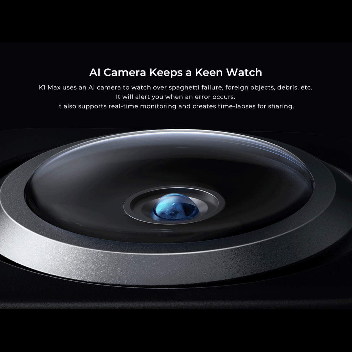 Built-in AI LiDAR sensor on the Creality K1 Max for precise first-layer scanning and calibration