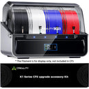 Creality K1 Series CFS upgrade accessory kit with filament spools on a white background