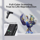 3D scanner with a detailed phoenix sculpture on a gray background
