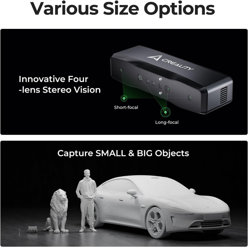 Creality Otter Lite/ Basic 3D Scanner-Creality Otter Lite 3D Scanner, Wireless 3D Scanner for 3D Printing, 0.05mm High Precision, Full-Color Scanning | WiFi 6 | Portable for Metal/Black Objects | Windows/macOS/Android/iOS