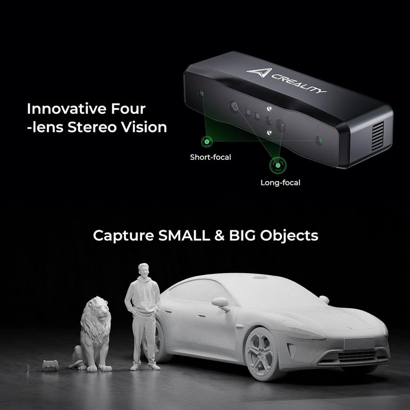 Creality Otter Lite/ Basic 3D Scanner-Creality Otter Lite 3D Scanner, Wireless 3D Scanner for 3D Printing, 0.05mm High Precision, Full-Color Scanning | WiFi 6 | Portable for Metal/Black Objects | Windows/macOS/Android/iOS