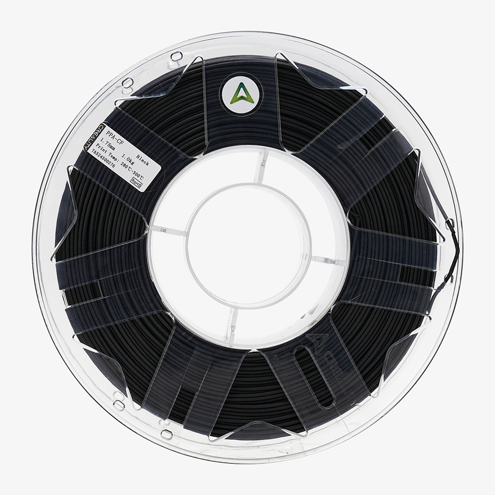 Black Creality PPA-CF filament spool with a brand logo on a white background.