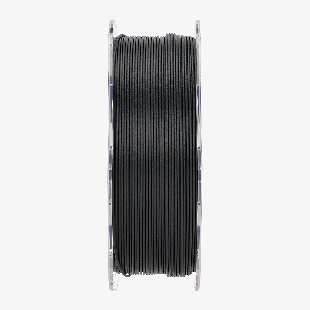 Black Creality PPA-CF filament spool on a white background.