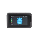 A black electronic pet monitor or heat gun display device with a screen showing a blue 3D-rendered guinea pig and status icons, isolated on a white background.