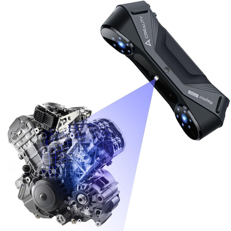 Creality 3D Scanner CR-Scan Raptor Pro for 3D Printing, 22+7 Blue Laser & NIR Handheld Scanner 0.02mm Accuracy, 60fps High-Speed & 5MM to 4M Objects, 24-Bit Full-Color Scanning for Windows macOS
