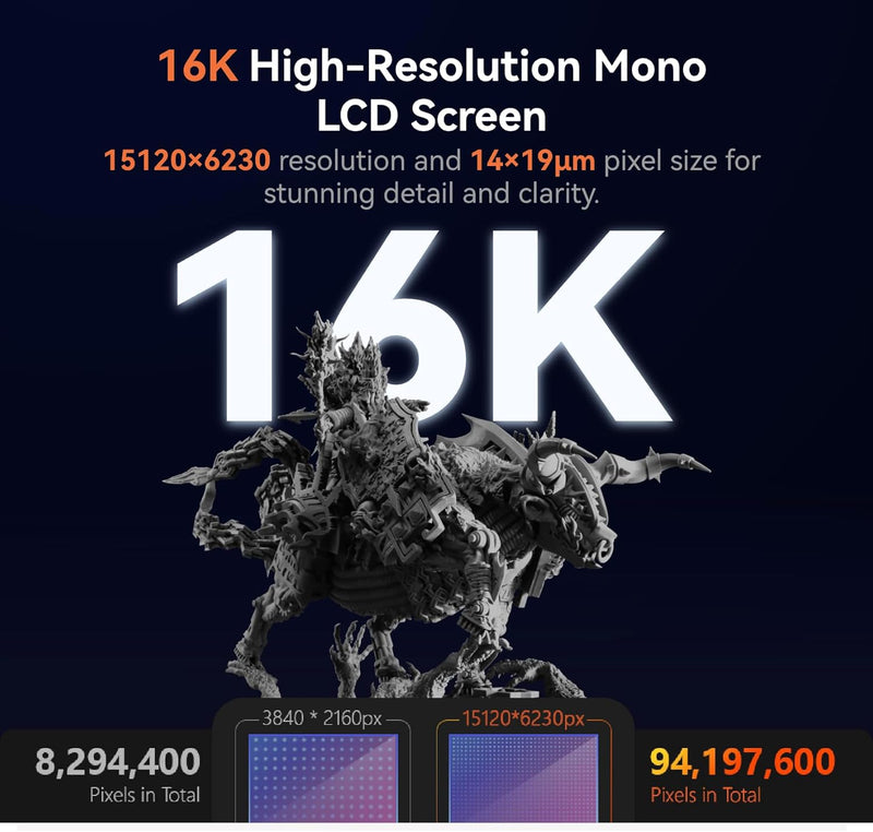 Creality Halot-X1 Combo Resin 3D Printer, 10.1" 16K Mono LCD, 14×19 μm, 170 mm/h High-Speed Printing, Intelligent Resin Management, Fully Assembled Auto Leveling, Large Print Size: 211.68x118.37×200mm