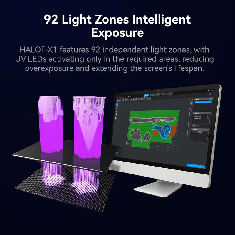 Creality Halot-X1 Combo Resin 3D Printer, 10.1" 16K Mono LCD, 14×19 μm, 170 mm/h High-Speed Printing, Intelligent Resin Management, Fully Assembled Auto Leveling, Large Print Size: 211.68x118.37×200mm