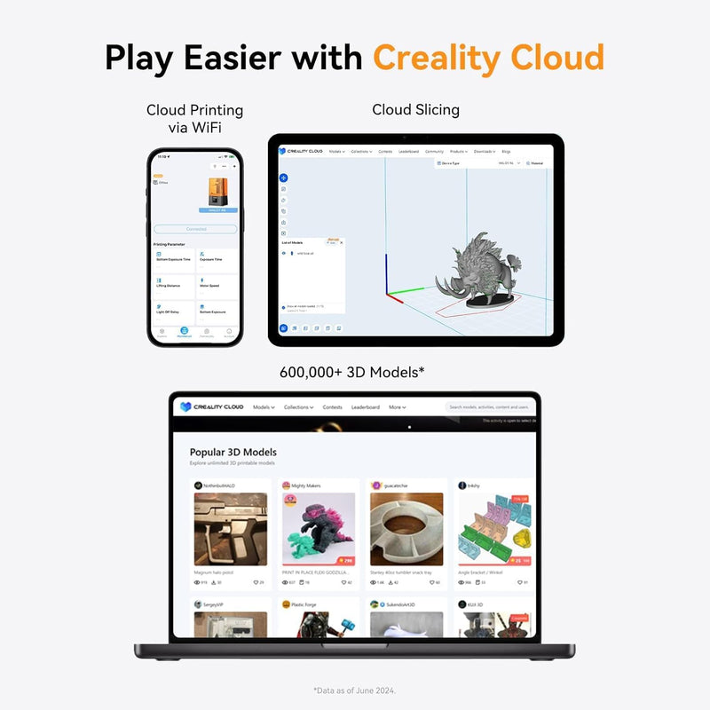 Creality Resin 3D Printer for Kids and Beginners, HALOT R6 Fully Assembled, Upgraded Light Source with High-Precision Printing, LCD Monochrome Screen Simple Workflow 3D Resin Printers