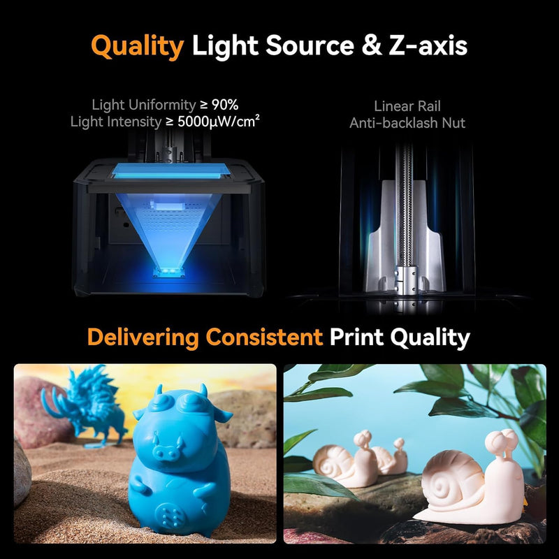 Creality Resin 3D Printer for Kids and Beginners, HALOT R6 Fully Assembled, Upgraded Light Source with High-Precision Printing, LCD Monochrome Screen Simple Workflow 3D Resin Printers