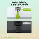 Promotional comparison graphic for 3D printing speed, titled 'Faster Printing Smarter Choice,' showing two side-by-side print demonstrations with Soleyin Ultra PLA and Ordinary PLA settings and speed labels.