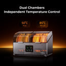 Creaform Dual Chamber Temperature Control System with PLA and PA-CF temperatures displayed.