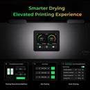 Control panel with digital display and buttons for smart drying and printing, featuring Creare Space branding.