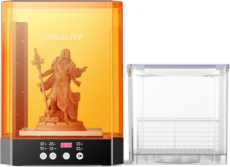 Creality Wash and Cure Station UW-03 2 in 1 Machine Resin 3D Printer Upgraded 405nm UV Curing Rotary Box Bucket for LCD/DLP/SLA-Wash volume: 210 x 160 x 200 mm and Cure volume: 215 x 165 x 300mm