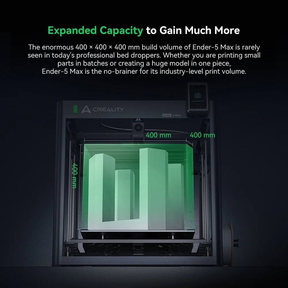Creality Ender-5 Max 3D printer with huge 400×400×400 mm build volume — perfect for Australian makers printing large models or batch parts at home.
