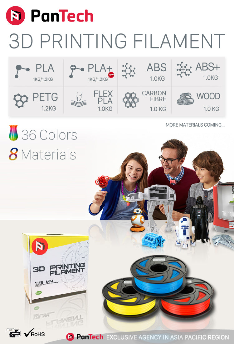 3D Printing Filament PanTech PLA ABS PETG CARBON FIBRE FLEX PLA TPU WOOD