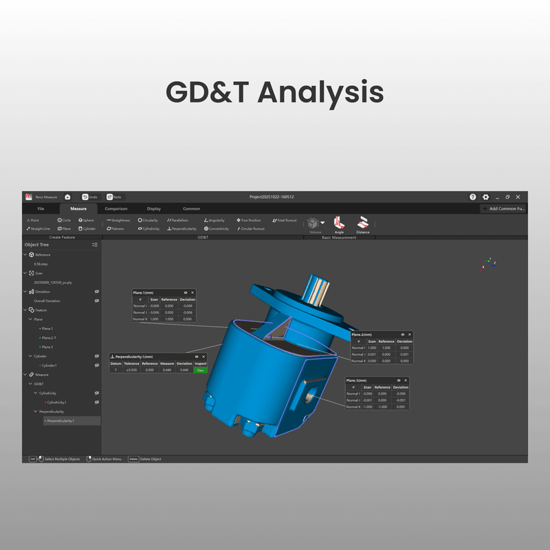 Revopoint Revo Measure 3D measurement software.