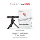 Revolutionary 3D scanning device with Revo Design software packaging on a white background
