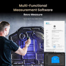 Person using a Revopoint MetroY 3D Scanner with Revo Measure software displayed on a screen