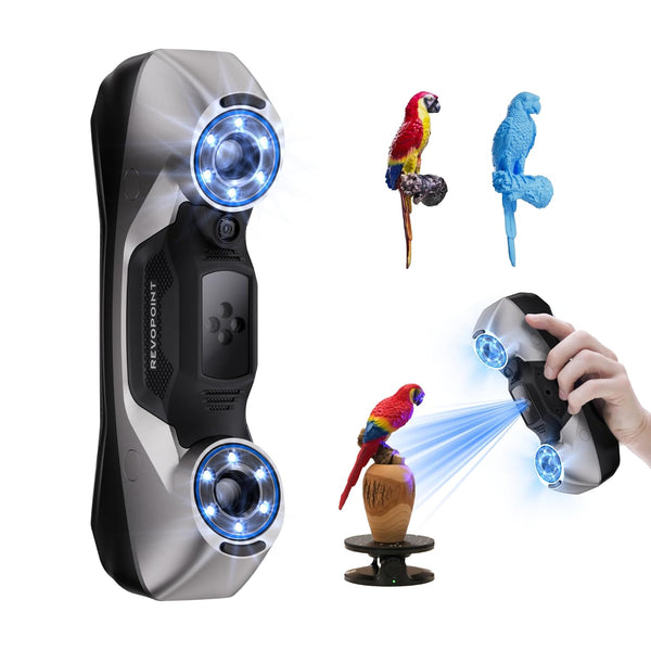 Revopoint MetroY 3D Scanner for 3D Printing, Up to 0.01 mm Precision, 30+15+1 Industrial Blue Laser Handheld Scanner, Full-Color, Streaming Screen Sharing, for Industrial 3D Modeling & Measurement