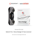 Revolutionary 3D scanner and Revo Design software packaging on a white background with Revopoint and QuickSurface branding.