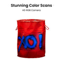 Illustration of the POP 3 Plus optical zoom function at 1.5x and 2x magnification, delivering 30% more point cloud detail for high-resolution 3D scanning.