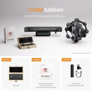 CMM Edition Trackit SR Standard Edition + bundle set featuring a black 3D tracking headset, a wooden presentation box, software box, and a ball plate, displayed on a clean light gray background with smaller product views below.