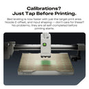 SPARKX i7 Combo 3D Printer with calibration text on a dark background
